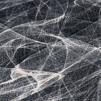 Wzór dywanu wełnianego Agnella Opal Fractals czarny (binding)