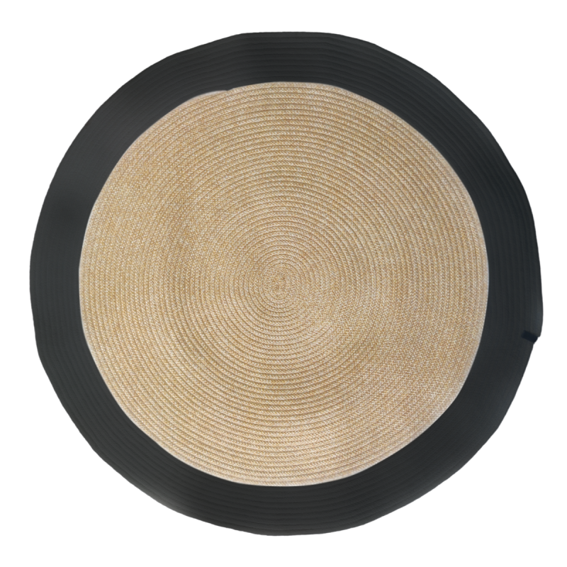 Dywan pleciony boho okrągły NATURAL Czarny 4028 _dywanywitek_pl_