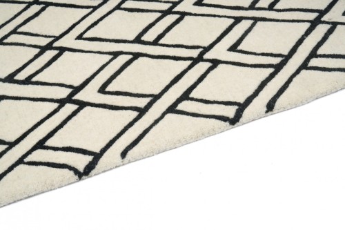 Dywan Carpet Decor Handmade Brooklyn czarno-biały - brzeg