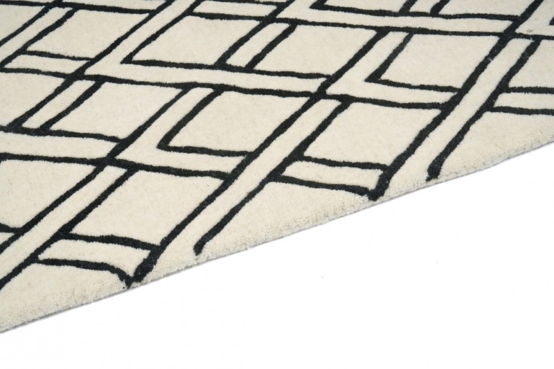 Dywan Carpet Decor Handmade Brooklyn czarno-biały - brzeg