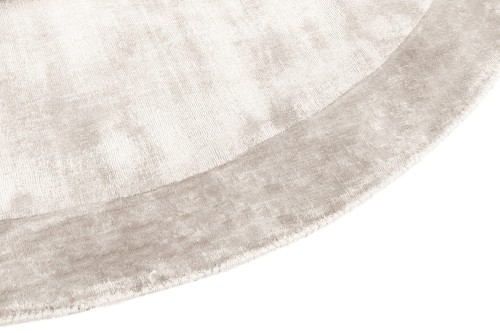 Dywan okrągły wiskozowy Carpet Decor Handmade Tere silver - zbliżenie na brzeg i runo dywanu