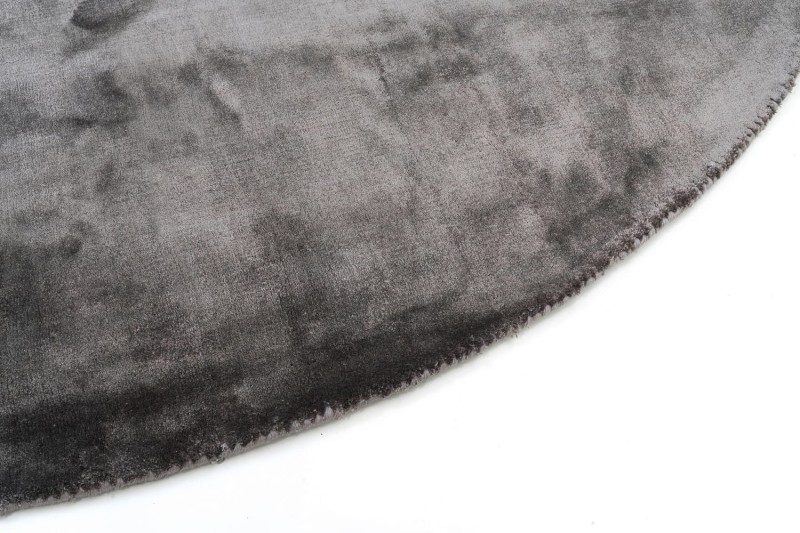 Dywan okrągły wiskozowy Carpet Decor Handmade Aracelis steel gray - brzeg
