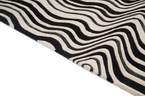 Dywan nowoczesny Carpet Decor Handmade Draft czarny - brzeg