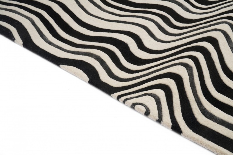 Dywan nowoczesny Carpet Decor Handmade Draft czarny - brzeg