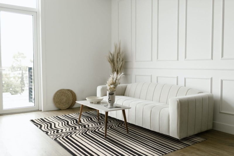 Dywan nowoczesny Carpet Decor Handmade Draft czarny do pokoju