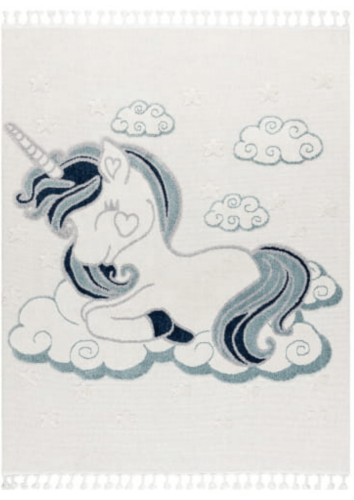 Dywan dla dzieci YOYO GD49 Jednorożec biało-szary _dywanywitek_pl_