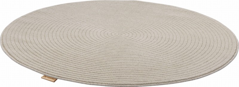 Dywan wełniany okrągły Agnella Noble Ruti jasny beż - rzut ukośny