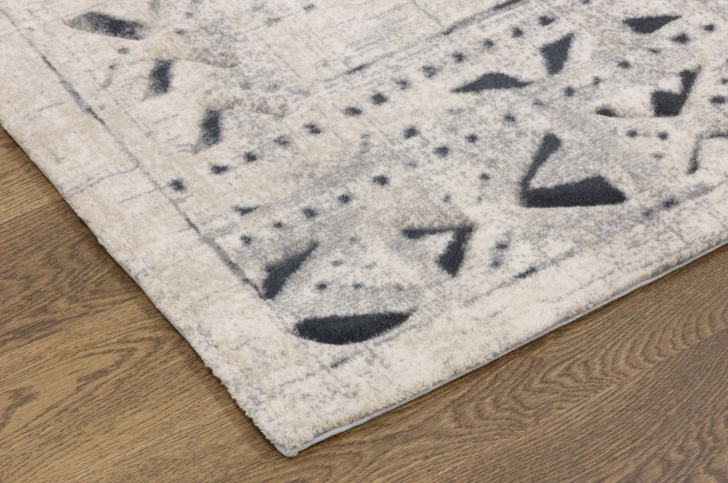 Dywan wełniany etno Agnella Opal Masi biały - róg