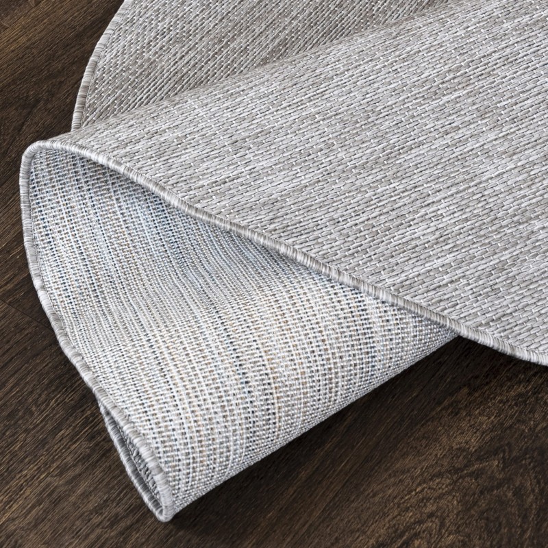 Spód okrągłego dywanu zweętrznego szarego 6365A Veranda