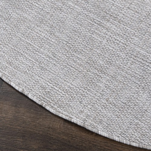 Bok okrągłego dywanu zweętrznego szarego 6365A Veranda