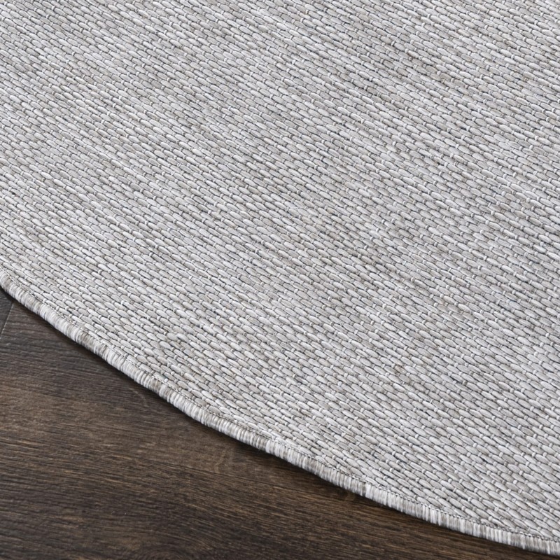 Bok okrągłego dywanu zweętrznego szarego 6365A Veranda