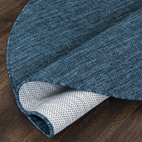 Spód okrągłego turkusowego dywanu zewnętrznego 6365A Veranda