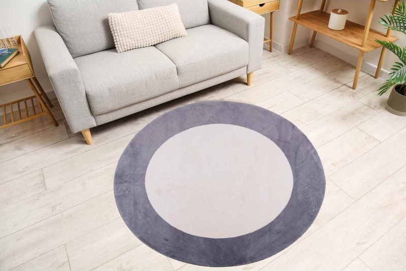 Dywan pluszowy koło Maximo Ramka beżowo-antracytowy do salonu