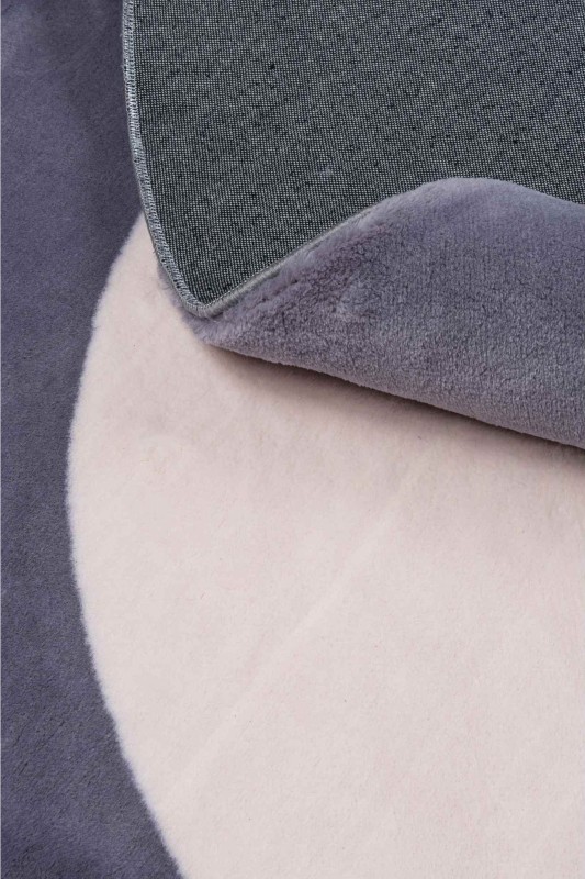 Dywan pluszowy koło Maximo Ramka beżowo-antracytowy - runo