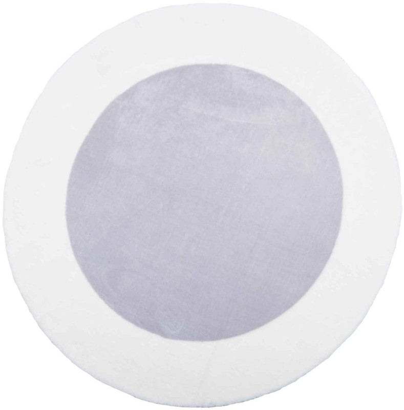 Dywan pluszowy okrągły Maximo ramka szaro-ivory