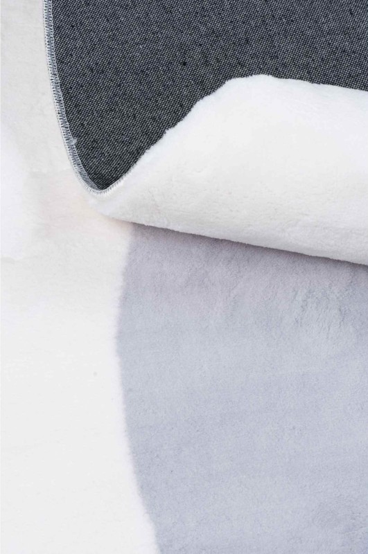 Dywan pluszowy okrągły Maximo ramka szaro-kremowy - spód