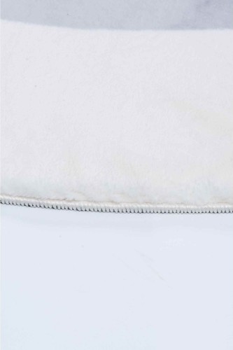 Dywan pluszowy okrągły Maximo ramka szaro-kremowy - brzeg