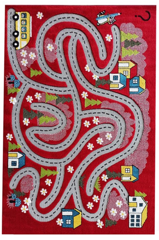 Dywan dla dzieci sensoryczny 3D Color Kids 02 Red czerwony