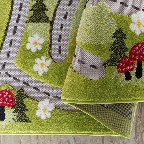 Dywan sensoryczny dla dzieci 3D COLOR KIDS 02 Green zielony wzór ulice - zdj. 4