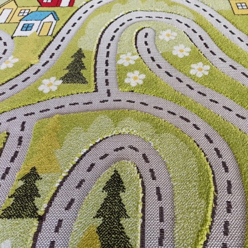 Dywan sensoryczny dla dzieci 3D COLOR KIDS 02 Green zielony wzór ulice - zdj. 6