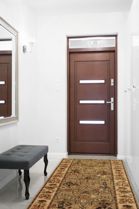 chodnik wełniany Agnella Isfahan Olandia oliwka w przedpokoju