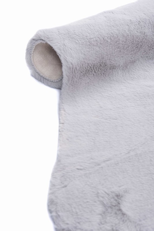 Miękkie pluszowe runo dywanu Rabbit Fur grey