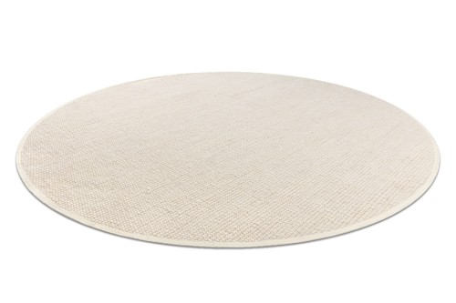 Dywan okrągły wełniany płaskotkany Nepal 2100 kremowy -  rzut z boku