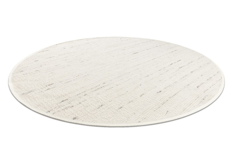 Dywan okrągły dwustronny wełniany Nepal 2100 natural biało-szary - rzut z boku