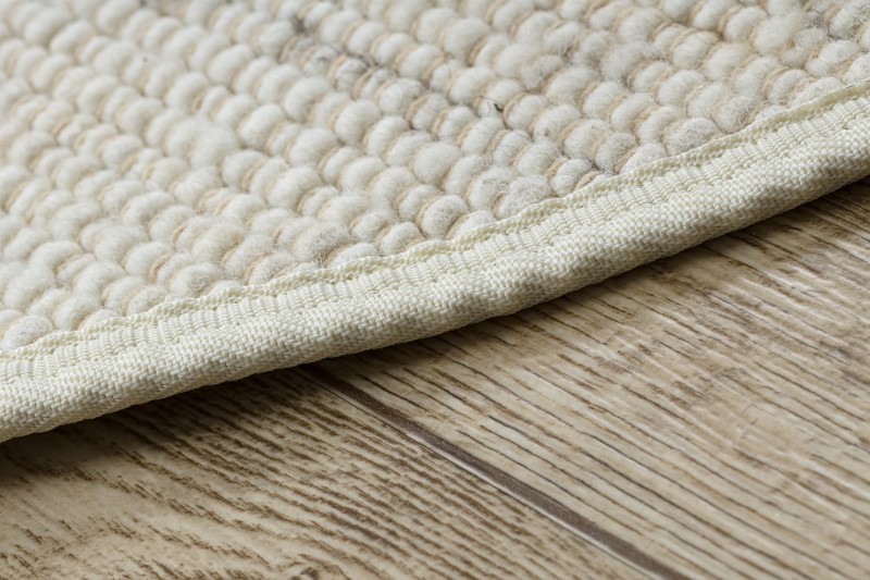 Dywan okrągły płaskotkany wełniany Nepal 2100 natural biało-szary - brzeg