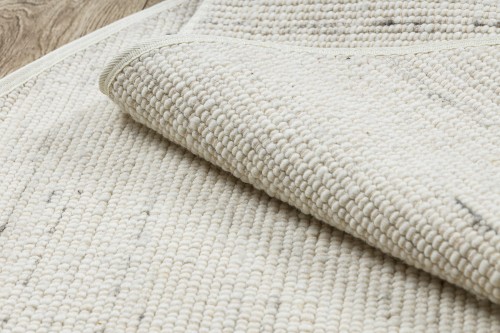 Dywan okrągły płaskotkany wełniany Nepal 2100 natural biało-szary - runo