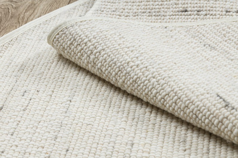 Dywan okrągły płaskotkany wełniany Nepal 2100 natural biało-szary - runo