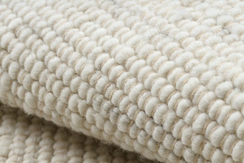 Dywan okrągły płaskotkany wełniany Nepal 2100 natural biało-szary - splot