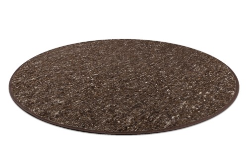 Dywan okrągły wełniany dwustronny Nepal 2100 brąz - rzut z boku