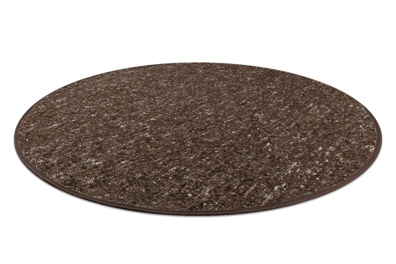Dywan okrągły wełniany dwustronny Nepal 2100 brąz - rzut z boku