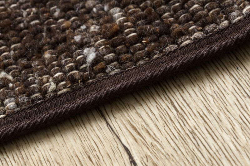 Dywan okrągły wełniany dwustronny Nepal 2100 brąz - brzeg