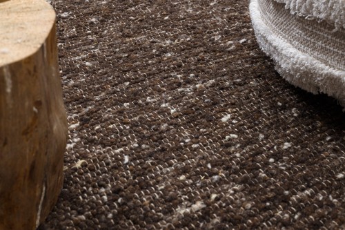 Dywan okrągły wełniany dwustronny Nepal 2100 brąz - runo