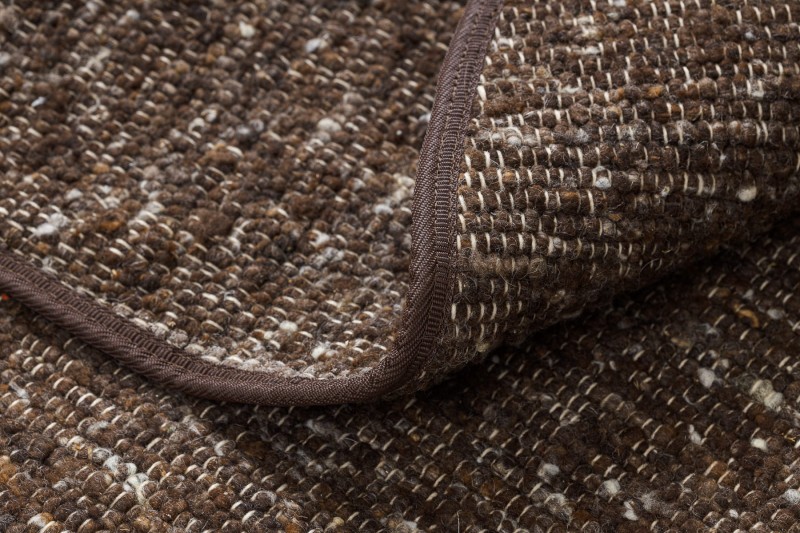 Dywan okrągły wełniany dwustronny Nepal 2100 brąz - spód