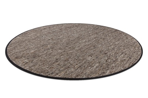 Dywan okrągły płaskotkany wełniany Nepal 2100 natural ciemnoszary - rzut z boku