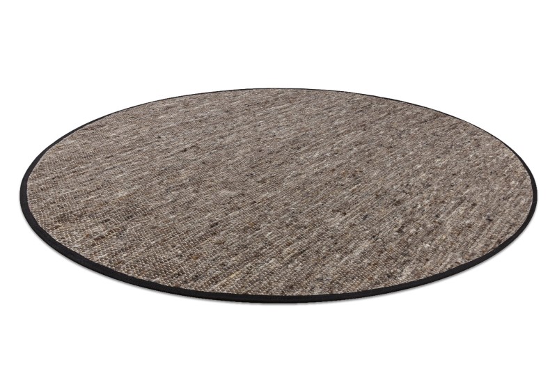 Dywan okrągły płaskotkany wełniany Nepal 2100 natural ciemnoszary - rzut z boku