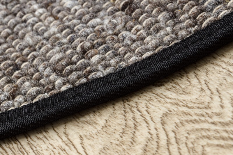 Dywan okrągły dwustronny wełniany Nepal 2100 natural ciemnoszary - brzeg