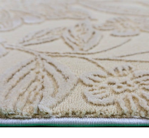 Dywan nowoczesny w kwiaty Zurich 1964 żółty - brzeg