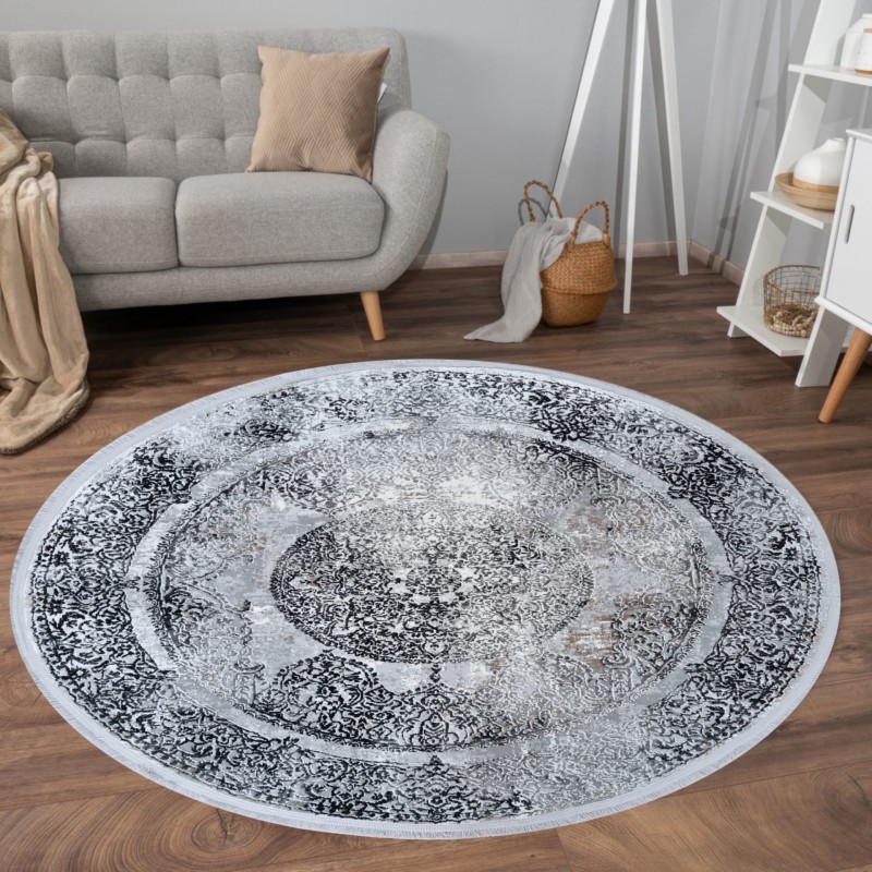 Dywan EXCLUSIVE 249 gray-black koło _dywanywitek_pl_2