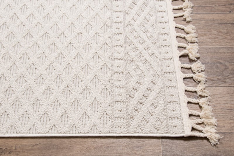 Geometria kremowego dywanu boho Milano 027