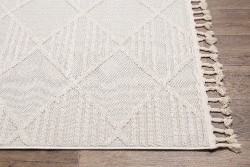 Geometryczny wzór kremowego dywan boho Milano 038
