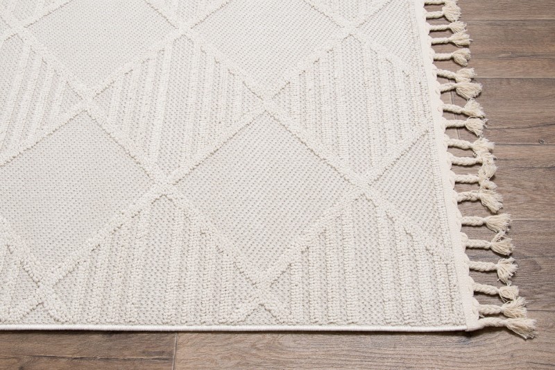 Geometryczny wzór kremowego dywan boho Milano 038