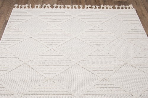 Rzut ukośny kremowego dywan boho Milano 038