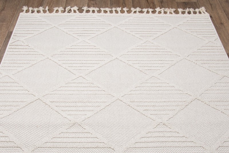 Rzut ukośny kremowego dywan boho Milano 038