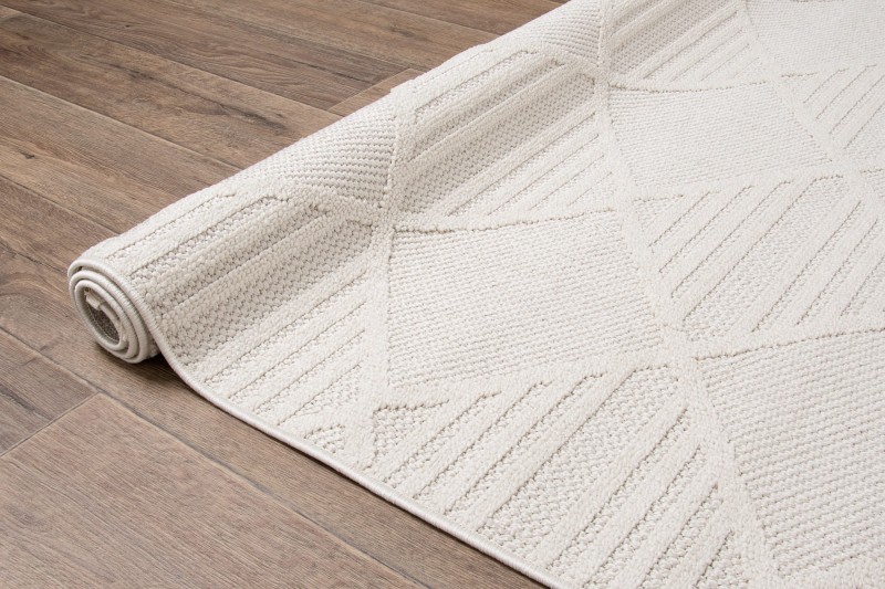 Bok kremowego dywan boho Milano 038