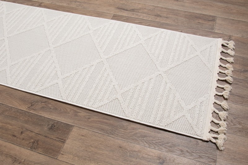 Wzór kremowego dywan boho Milano 038