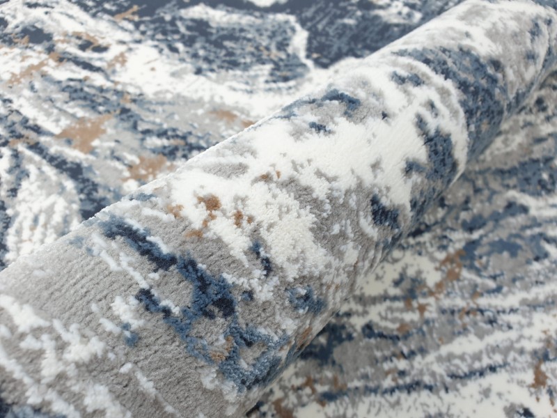 Runo dywanu owalnego wzór marmur Exclusive 101 szaro-granatowego